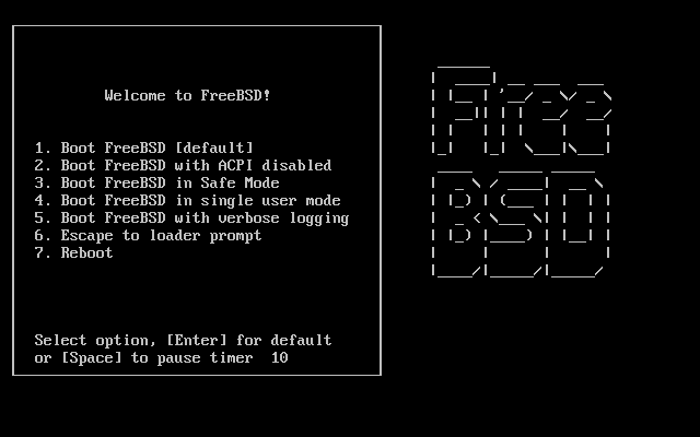 FreeBSD bootloader-menu