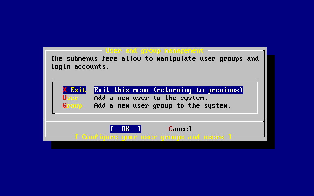 Salir de la gesti�n de usuarios y grupos