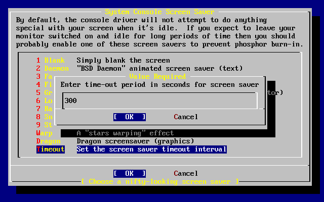 Retardo del salvapantallas