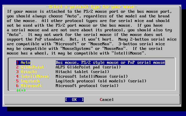 Ajuste del protocolo del rat�n