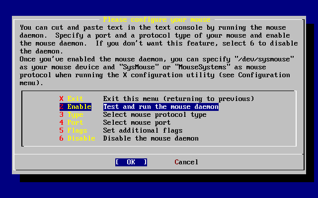 Arranque del d�mon del rat�n