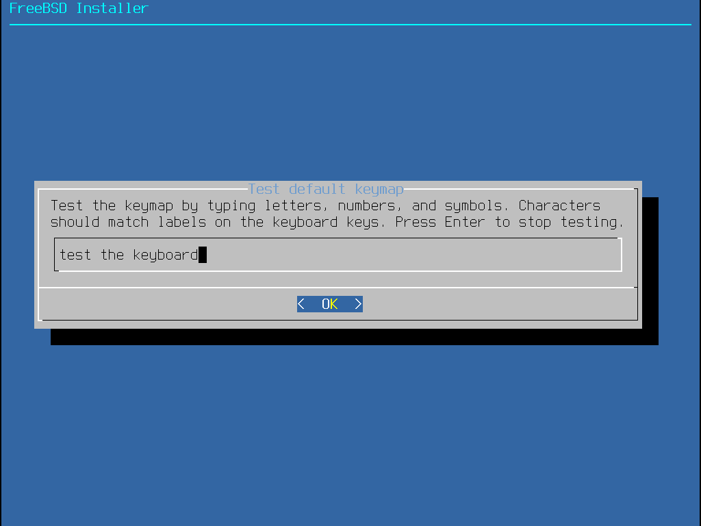 bsdinstall keymap testing