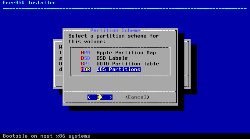 bsdinstall part manual partscheme