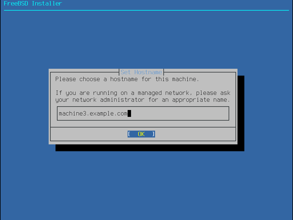 bsdinstall config hostname
