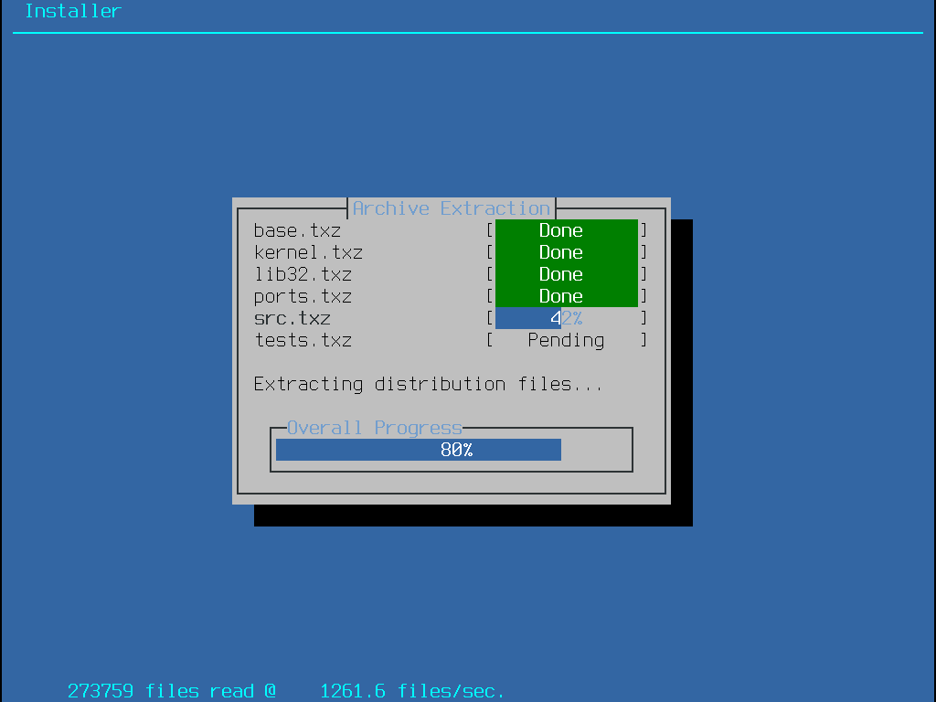bsdinstall distfile extracting