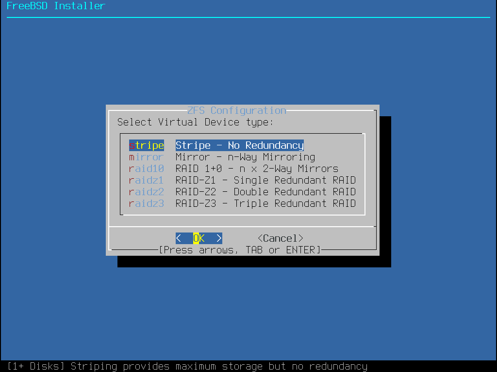 bsdinstall zfs vdev type