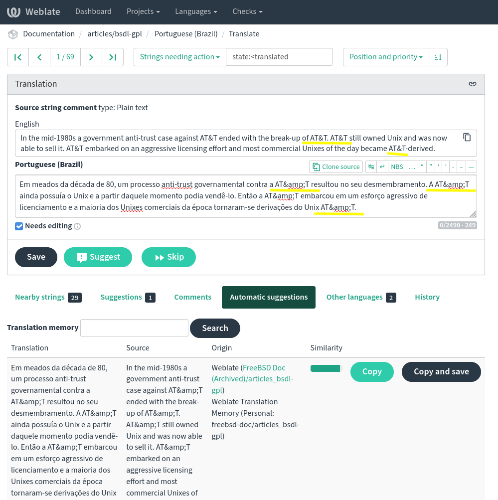 Weblate Sugestões Automáticas 02