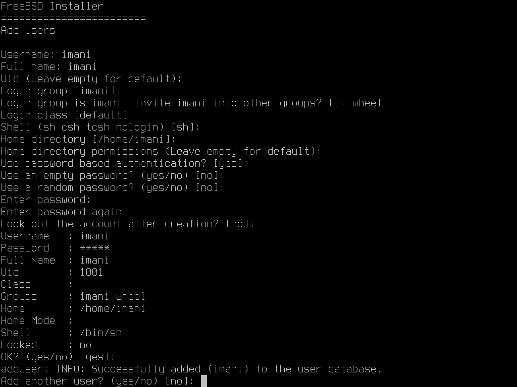 bsdinstall adduser3