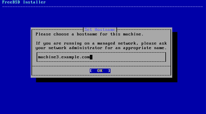 bsdinstall config hostname