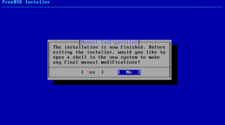 bsdinstall final modification shell