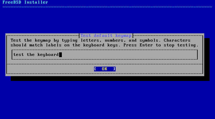 bsdinstall keymap testing