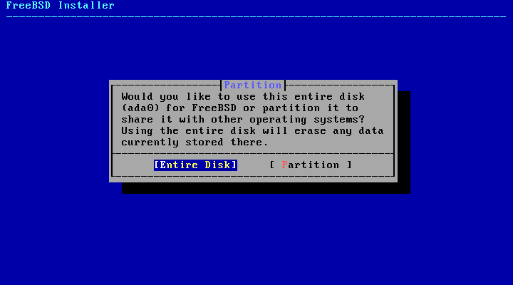 bsdinstall part entire part