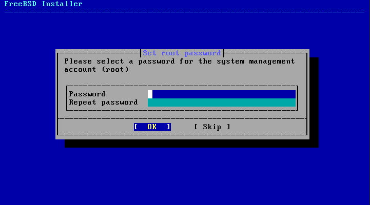 bsdinstall post root passwd