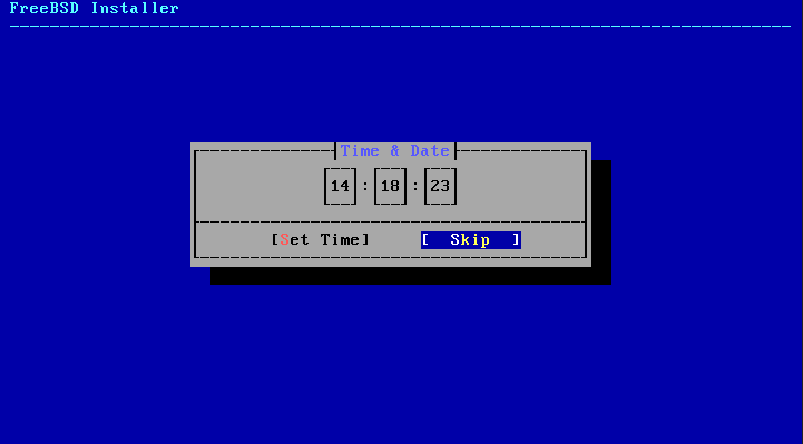 bsdinstall timezone time