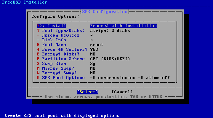bsdinstall zfs menu