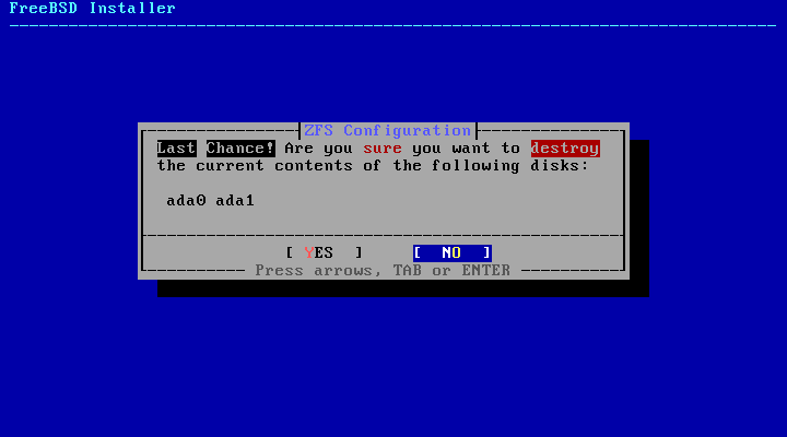 bsdinstall zfs warning