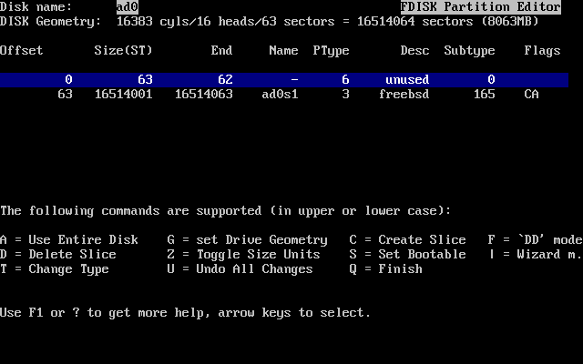 ディスク全体を使う fdisk 構成