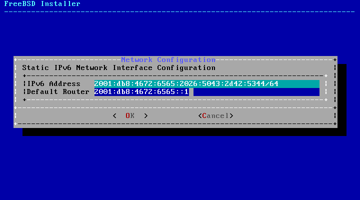 IPv6 static 設定